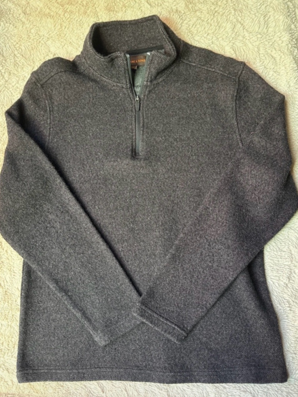 Men's Fairlane&Sons Charcoal Gray Half-Zip Sweater